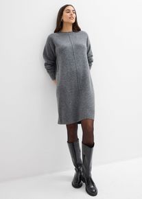 bonprix Strickkleid, grau, Gr.52/54 (XXL), Kurzes Strickkleid in loose fit