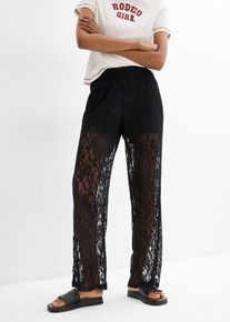 bonprix Schlupfhose mit Spitze, schwarz, Gr.36/38 (S), Moderne Schlupfhose mit Spitze