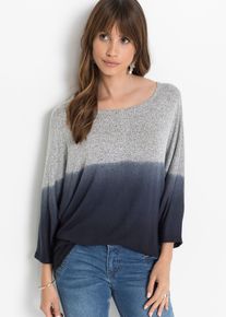 bonprix Oversize-Shirt mit Farbverlauf, grau, Gr.48/50 (XL), Lockeres Shirt mit markantem Farbverlauf, aus Viskose