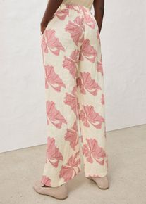 bonprix Marlenehose aus reinem Leinen, beige, Gr.52, bequeme Marlenehose mit weitem Bein aus sch&ouml;ner Premium-Qualit&auml;t, aus Leinen