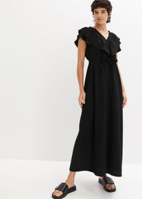 bonprix Maxikleid mit Volant, schwarz, Gr.36/38 (S), Modisches Maxikleid mit Gummibund