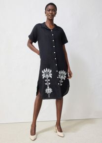 bonprix Kaftan-Kleid aus reinem Leinen mit Stickerei, schwarz, Gr.36, bequemes Leinen Kaftan-Kleid mit schm&uuml;ckender Stickerei, aus Leinen