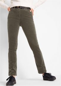 bonprix Stretch-Cordhose, gr&uuml;n, Gr.52, Weiche Stretch-Cordhose mit schmaler Beinform, aus Cord