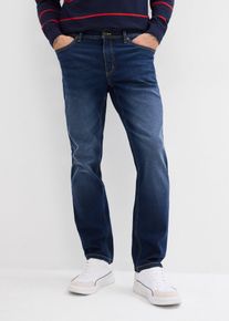 bonprix Regular-Fit-Jeans Straight, blau, Gr.52, Gerade Jeans mit zweifarbigen N&auml;hten, 98% Baumwolle
