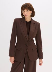 bonprix Blazer, braun, Gr.52, Blazer mit Formgebenden N&auml;hten und Taschen