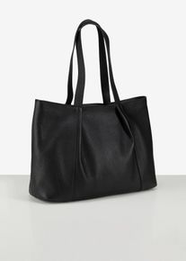 bonprix Ledershopper, schwarz, Gr.27x37,5 cm, Zeitloser Shopper aus Leder, aus Nappaleder