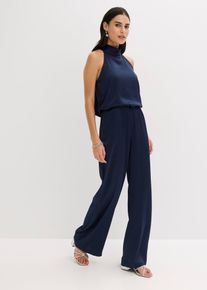 bonprix Overall aus strukturiertem Satin, blau, Gr.36, Modern und feminin: Neckholder-Overall aus strukturiertem Satin im Boxy-Shape und leicht ausgestellt