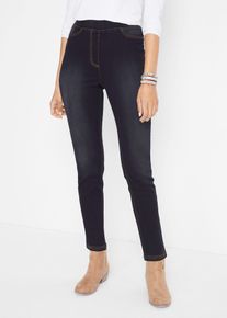 bonprix High Waist Jeggings aus leichter elastischer Thermoqualit&auml;t mit Bequembund, schwarz, Gr.38, Hochgeschnittene Stretch-Thermo-Tregging ist innen leicht angeraut, 70% Baumwolle