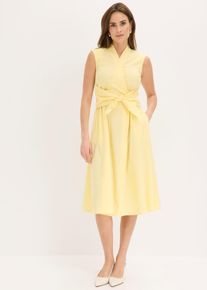 bonprix Kleid mit Bindedetail, gelb, Gr.54, stilvolles Kleid mit Bindedetails, 61% Baumwolle