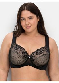 sheego Gro&szlig;e Gr&ouml;&szlig;en B&uuml;gel-BH, schwarz + taupe, Gr&ouml;&szlig;e 100G - Damen