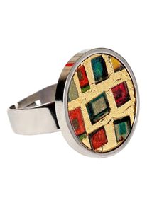 DeMarie Ring Edelstahl mit Silber-/Goldeinlage