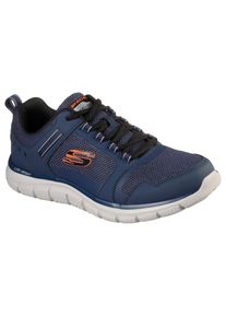 Skechers Track Knockhill Leder Herren Sneaker In Marineblau/Orange