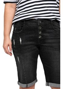 sheego Gro&szlig;e Gr&ouml;&szlig;en Jeansbermudas mit Destroyed-Effekten, black used denim, Gr&ouml;&szlig;e 54 - Damen