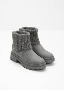 bonprix Chelsea-Boots mit Strickeinsatz, grau, Gr.42, Kuscheliger Boot f&uuml;r den Winter, aus Vegan
