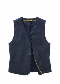 Mey & Edlich Mey & Edlich Herren Seersucker-Leinenweste Blau 97 % Leinen, 3 % Elasthan