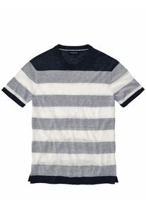 Mey & Edlich Mey & Edlich Herren Gezeiten-Strickshirt Blau 65 % Leinen, 23 % Baumwolle, 12 % Polyester