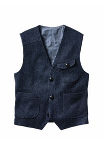 Mey & Edlich Mey & Edlich Herren Portugiesische Tweed-Weste Blau 100 % Schurwolle