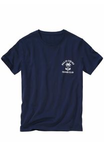 Mey & Edlich Mey & Edlich Herren T-Shirt Palm Court Tennis Club Blau 100 % Baumwolle