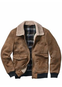 Mey & Edlich Mey & Edlich Herren Tollk&uuml;hne Fliegerjacke Braun Ziegenveloursleder