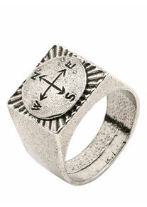 Mey & Edlich Mey & Edlich Herren Kompass-Ring Metallic Zinn ins Silberbad getaucht