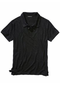 Mey & Edlich Mey & Edlich Herren Panama-Polo Schwarz 100 % Leinen