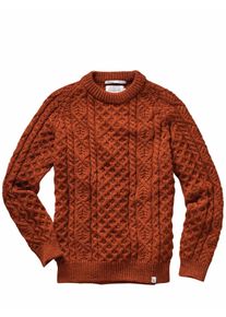 Peregrine Herren Pullover Hudson Aran Orange 100 % Wolle