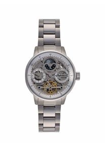 Ingersoll Herren Uhr The Jazz Metallic Aus Edelstahl: Geh&auml;use mit geh&auml;rtetem Mineralglas sowie Armband mit Schmetterlings-Faltschlie&szlig;e und Dr&uuml;cker