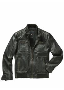 Mey & Edlich Mey & Edlich Herren Rub-off-Lederjacke Schwarz Lammnappa