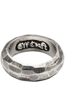 Elfcraft Herren Facetten-Ring Wei&szlig; 925er-Silber