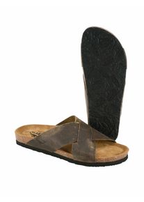 Plakton Herren X-Korksandale Braun Obermaterial und Decksohle: Rindleder