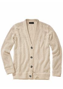 Mey & Edlich Mey & Edlich Herren Perforierter Cardigan Beige 70 % Baumwolle, 30 % Leinen