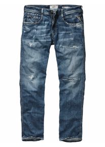 Replay Herren Jeans Anbass Destroy Blau 99 % Baumwolle, 1 % Elasthan
