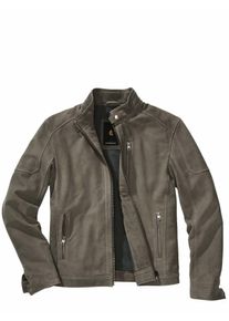 Mey & Edlich Mey & Edlich Herren Velvet-Racer-Lederjacke Gr&uuml;n 100 % Ziegenvelours