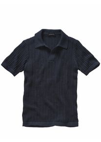 Mey & Edlich Mey & Edlich Herren Rassiges Strickpolo Blau 74 % Baumwolle, 26 % Polyamid