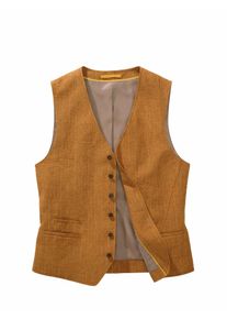 Mey & Edlich Mey & Edlich Herren Abendsonnenklare Weste Gelb 100 % Leinen