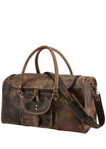 Lederwerk Herren Robuster Weekender Braun B&uuml;ffelleder