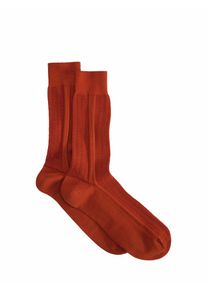 Mey & Edlich Mey & Edlich Herren Riffel-Businesssocke Orange 80 % Baumwolle, 20 % Polyamid