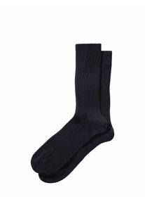Mey & Edlich Mey & Edlich Herren Gesch&auml;ftige Ripp-Socke Blau 54 % Wolle, 35 % Baumwolle, 9 % Polyamid, 2 % Elasthan