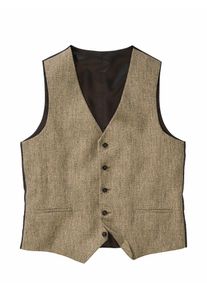 Mey & Edlich Mey & Edlich Herren Pointillismus-Anzugweste Gr&uuml;n 100 % Leinen
