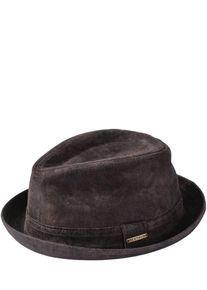 Stetson Herren Leder-Trilby Braun Veloursleder