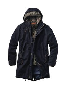 Mey & Edlich Mey & Edlich Herren Ganzjahres-Parka Blau Au&szlig;enjacke Obermaterial: 53 % Polyester, 33 % Baumwolle, 14 % Polyamid