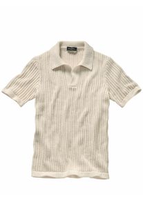 Mey & Edlich Mey & Edlich Herren Rassiges Strickpolo Beige 74 % Baumwolle, 26 % Polyamid