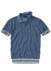 Mey & Edlich Mey & Edlich Herren Marmor-Strickpolo Blau 100 % Baumwolle