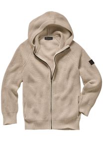 Mey & Edlich Mey & Edlich Herren Gestrickte Kapuzenjacke Beige 80 % Baumwolle, 20 % Wolle