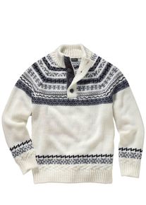 Mey & Edlich Mey & Edlich Herren Italo-Norweger-Pullover Wei&szlig; 70 % Wolle, 30 % Acryl