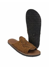 CANO Herren Web-Slipper Braun Rahmengen&auml;ht und geklebt