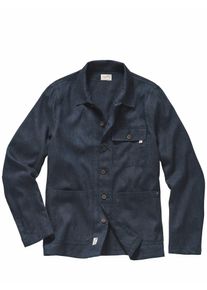 Herrlicher Herren Fischgr&auml;t-Jacke Bunchy Blau 50 % Baumwolle, 50 % Leinen