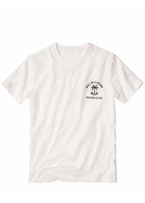 Mey & Edlich Mey & Edlich Herren T-Shirt Palm Court Tennis Club Wei&szlig; 100 % Baumwolle