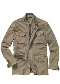 Mey & Edlich Mey & Edlich Herren Oldtimer-Lederjacke Grau Obermaterial: Ziegenveloursleder