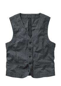 Mey & Edlich Mey & Edlich Herren Kreidestreifen-Weste Grau 98 % Baumwolle, 2 % Elasthan